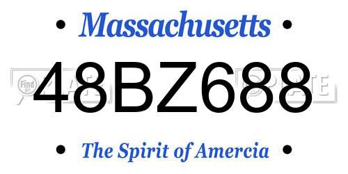 48BZ688 Massachusetts License Plate