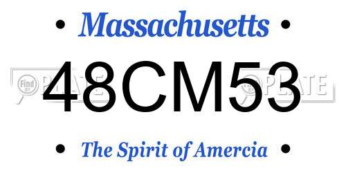 48CM53 Massachusetts License Plate