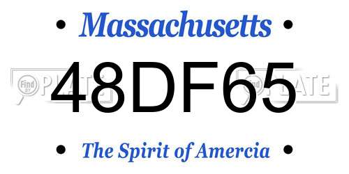 48DF65 Massachusetts License Plate