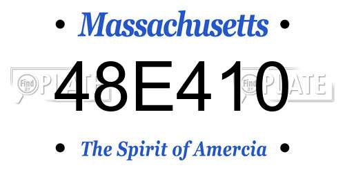 48E410 Massachusetts License Plate