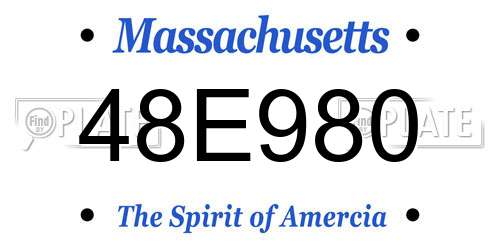 48E980 Massachusetts License Plate
