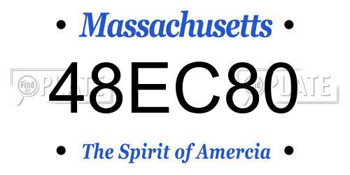 48EC80 Massachusetts License Plate