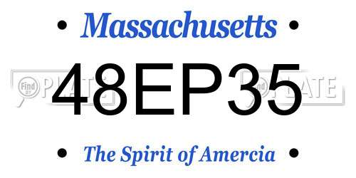 48EP35 Massachusetts License Plate