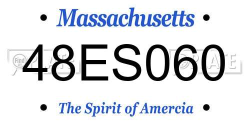 48ES060 Massachusetts License Plate