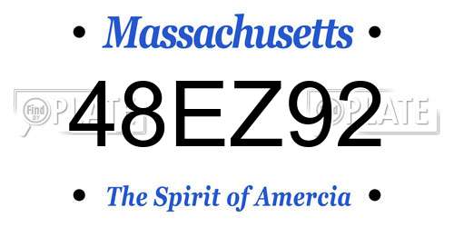 48EZ92 Massachusetts License Plate