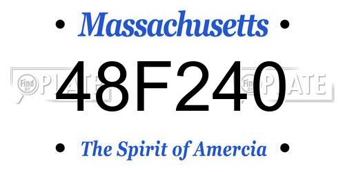 48F240 Massachusetts License Plate
