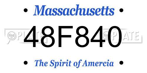 48F840 Massachusetts License Plate