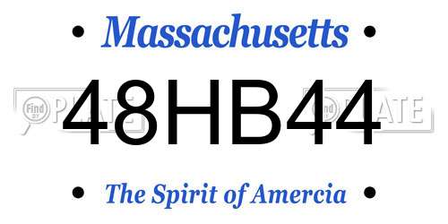 48HB44 Massachusetts License Plate