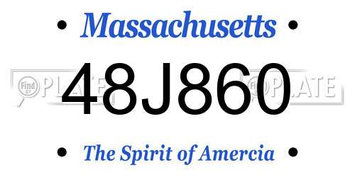 48J860 Massachusetts License Plate