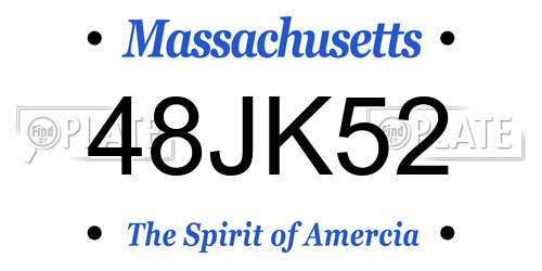48JK52 Massachusetts License Plate