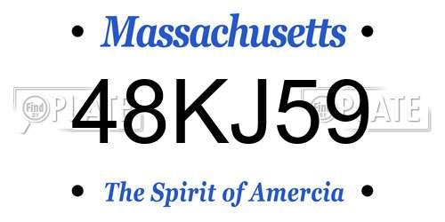 48KJ59 Massachusetts License Plate