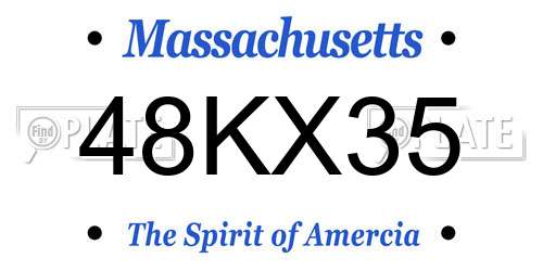 48KX35 Massachusetts License Plate