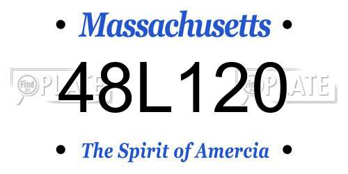 48L120 Massachusetts License Plate