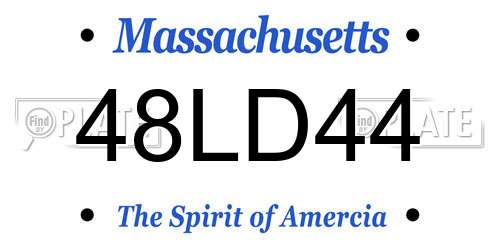 48LD44 Massachusetts License Plate