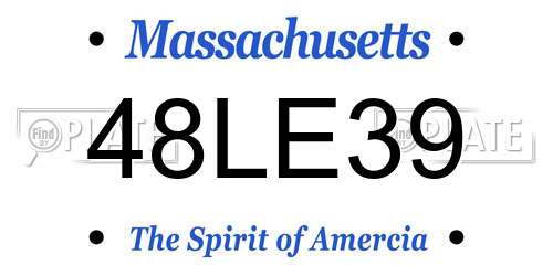 48LE39 Massachusetts License Plate