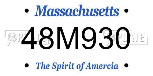 48M930 Massachusetts License Plate