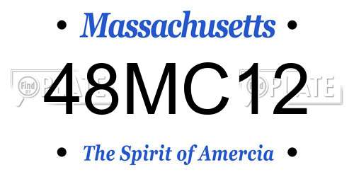 48MC12 Massachusetts License Plate