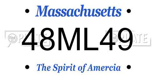 48ML49 Massachusetts License Plate