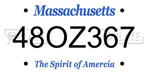 48OZ367 Massachusetts License Plate