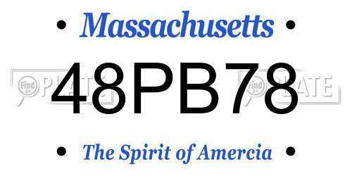 48PB78 Massachusetts License Plate