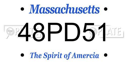 48PD51 Massachusetts License Plate