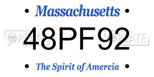 48PF92 Massachusetts License Plate