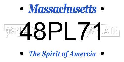 48PL71 Massachusetts License Plate