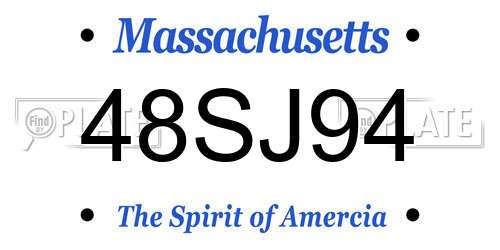 48SJ94 Massachusetts License Plate