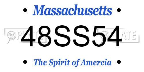 48SS54 Massachusetts License Plate