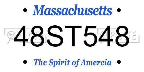 48ST548 Massachusetts License Plate