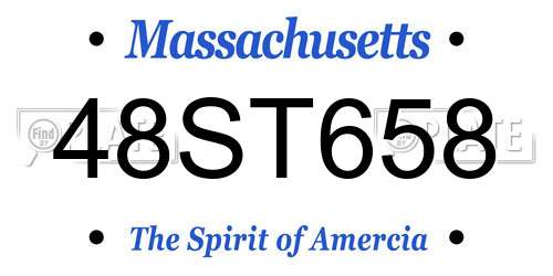 48ST658 Massachusetts License Plate