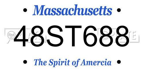 48ST688 Massachusetts License Plate