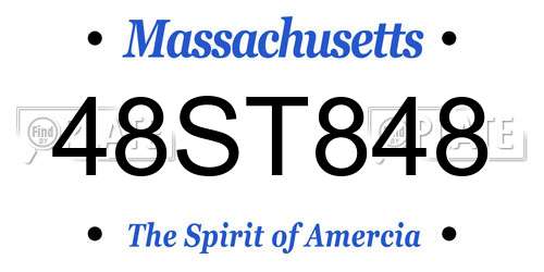 48ST848 Massachusetts License Plate