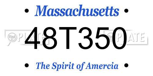 48T350 Massachusetts License Plate