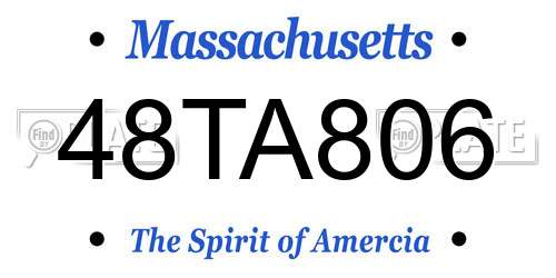 48TA806 Massachusetts License Plate