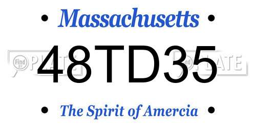 48TD35 Massachusetts License Plate