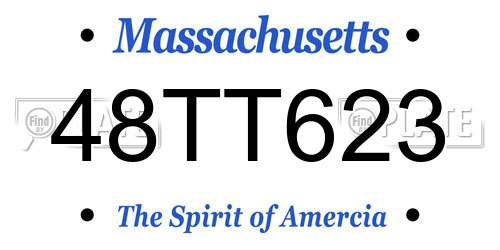 48TT623 Massachusetts License Plate