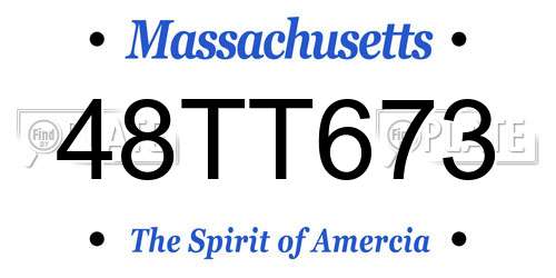 48TT673 Massachusetts License Plate