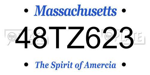 48TZ623 Massachusetts License Plate