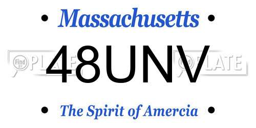 48UNV Massachusetts License Plate
