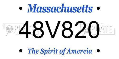 48V820 Massachusetts License Plate