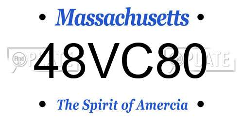 48VC80 Massachusetts License Plate