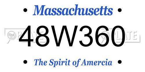 48W360 Massachusetts License Plate