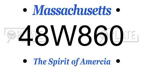 48W860 Massachusetts License Plate