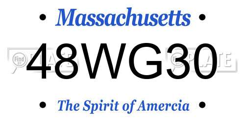 48WG30 Massachusetts License Plate
