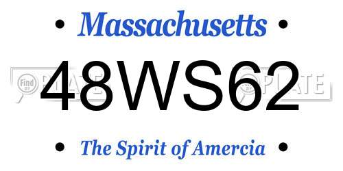 48WS62 Massachusetts License Plate