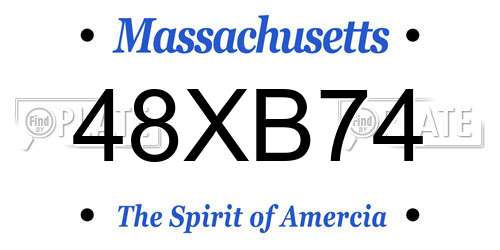 48XB74 Massachusetts License Plate