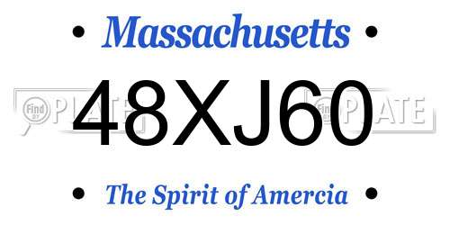 48XJ60 Massachusetts License Plate