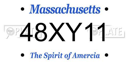 48XY11 Massachusetts License Plate