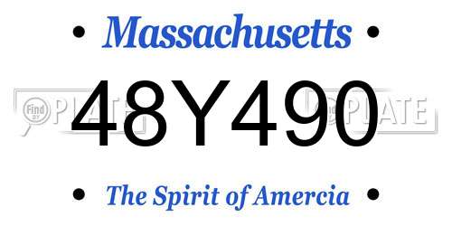 48Y490 Massachusetts License Plate